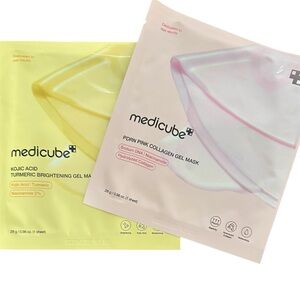 New 2 pk Medicube Gel Masks; PDRN Pink Collagen & Kojic Acid Tumeric Brightening